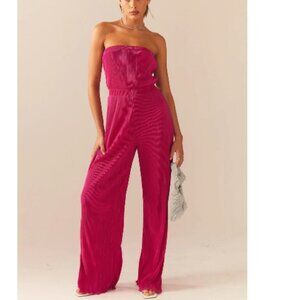 Peppermayo Exclusive - Doing The Most Plisse Jumpsuit - Magenta